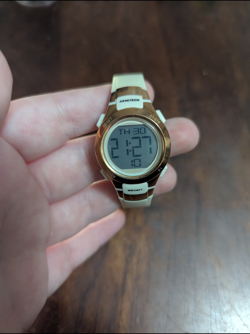 Armitron Digital Sport Watch - Cream and Gold-Tone